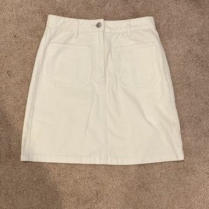 Warehouse white denim skirt